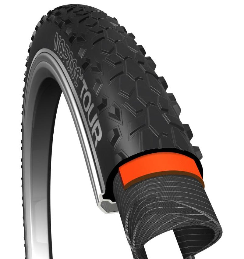 Dæk BikePartner 27,5x2,10 NoPssss Tour Sort R, 3mm, (54-584)